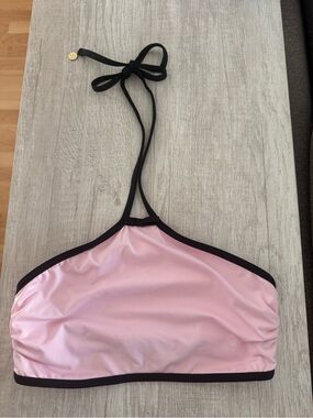 Kate Spade Pink Bikini Top with Black Trim, size S